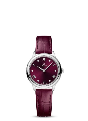 Omega De Ville Quartz 27.5 Stainless Steel / Burgundy - Diamond